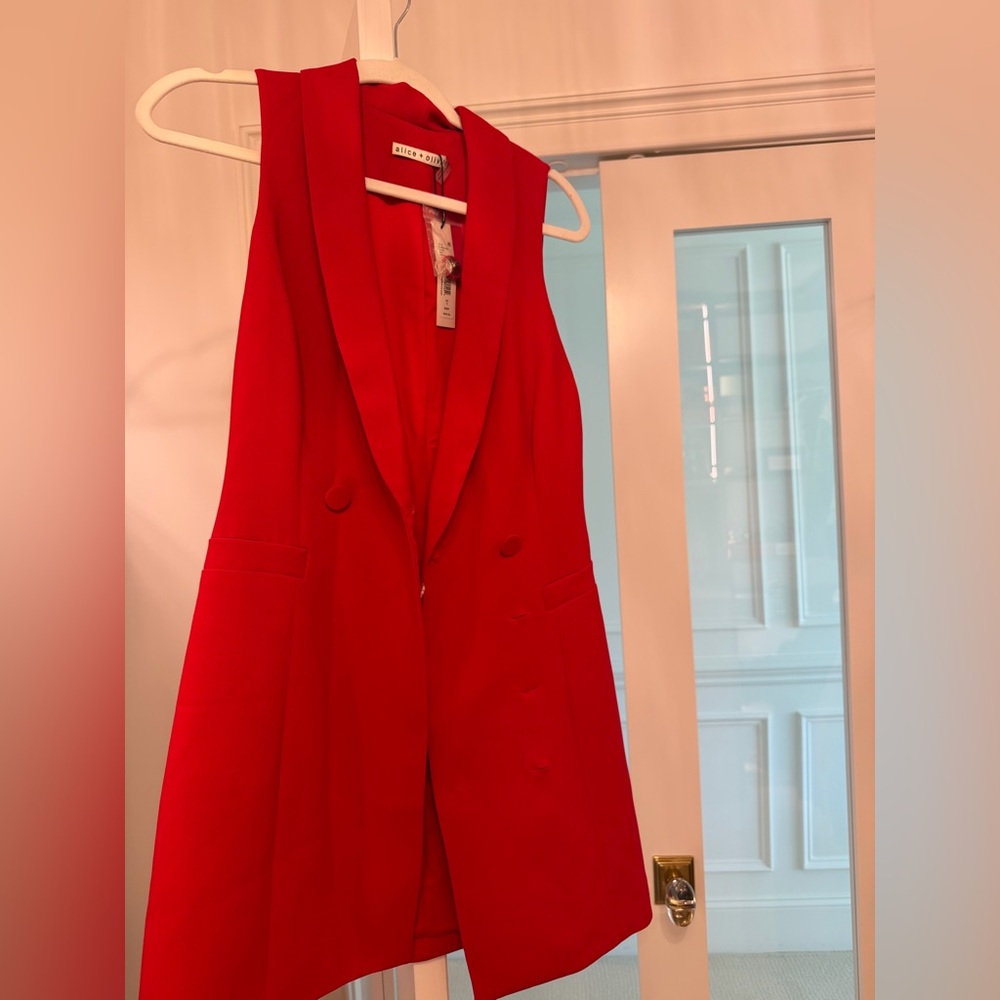 NWT Alice + Olivia Latoya Blazer Mini Dress Red Size 4